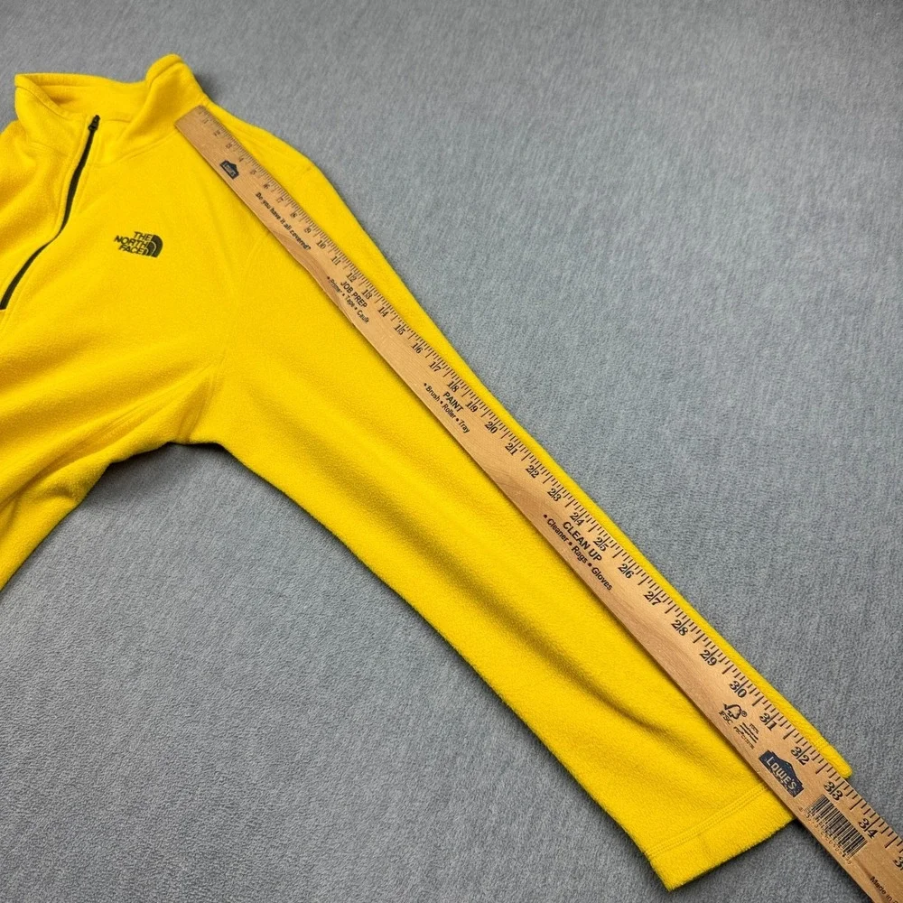 The‎ North Face Sweatshirt Mens 2XL Yellow Fleece Pullover Long Sleeve 1/4 Zip